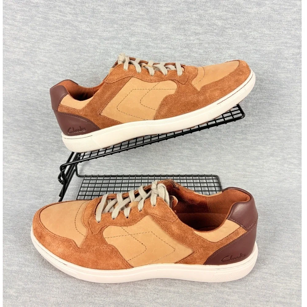Clarks Artisan Mapstone‎ Sport Mens Sneakers Cola Combination Suede Leather 9 M